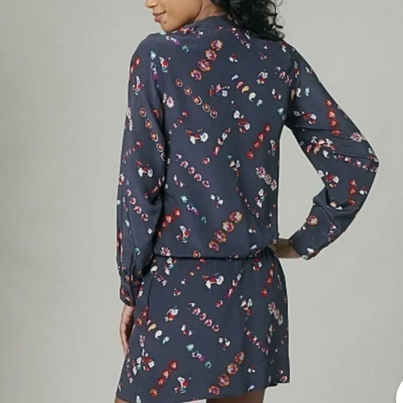Rebecca Taylor Floral Silk Shirtdress 8